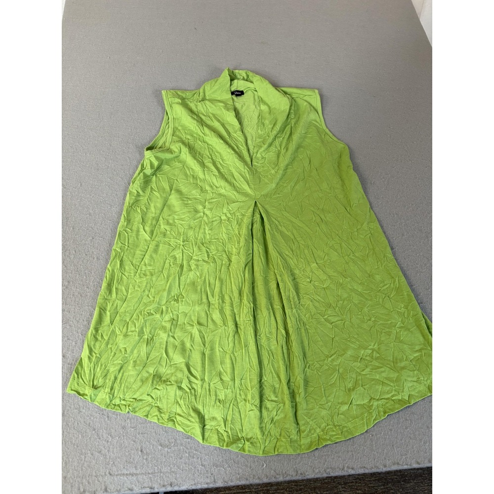 Shana Shirt Womens XS Green Sleeveless Tunic Top Rayon Blend Summer Casual‎